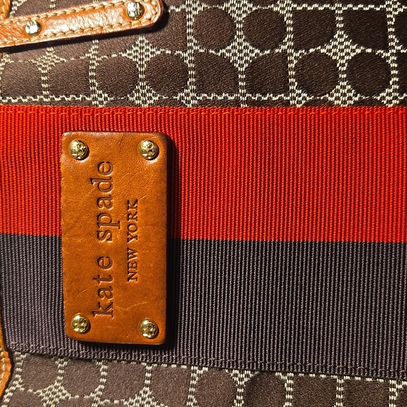 Kate Spade Brown Tote with Red Stripe - Picture 2 of 12